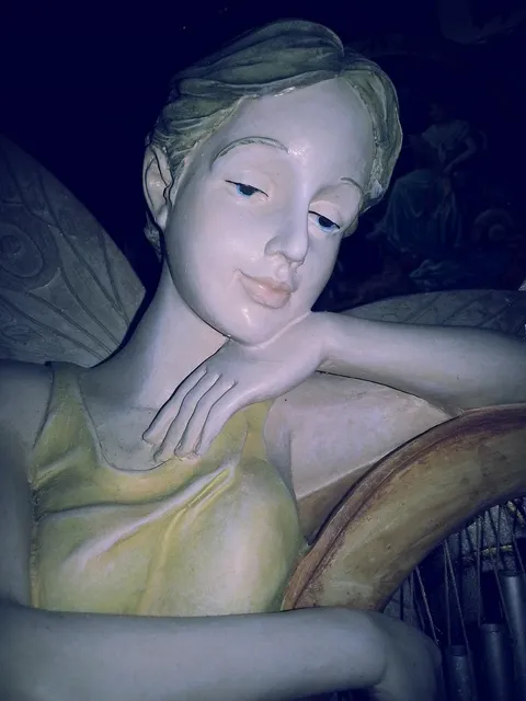 Kabuki Country Angels welcome LUCKY ANGEL Schutzengel Holz "taupe-grau" Herz:"mauve"